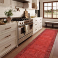 Vintage Red Runners for Hallways 2.6x10 Washable Boho Rug - Ultra-Thin
