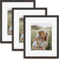 16x20 Picture Frame with Mat for 11x14 - Distressed Black Wood Grain