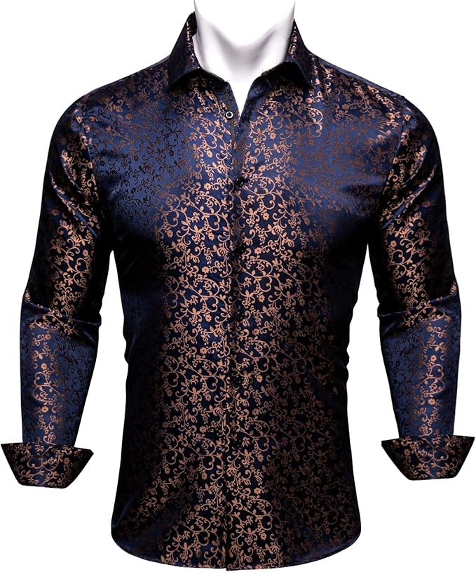 Barry.Wang Paisley Men Shirts for Formal and Casual Wear