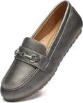 Women's Wide Loafers Slip Ons - Comfortable Dressy Black Flats