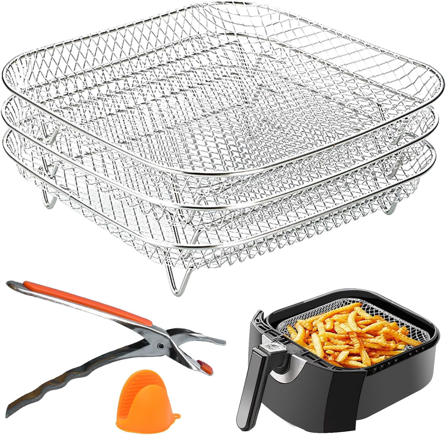 Geolinhome Stackable Air Fryer Racks - Save Time