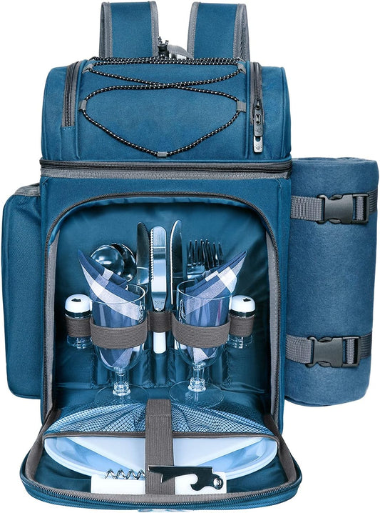 Hap Tim Picnic Basket Backpack for 2 with Insulated Cooler