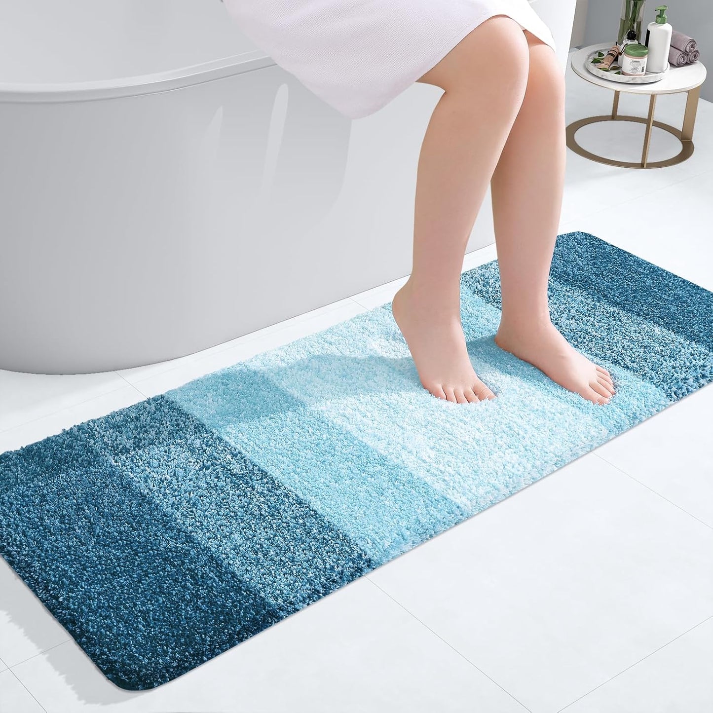 OLANLY Bathroom Runner Rugs - Extra Soft Microfiber Mats