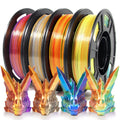Tri-Color PLA Filament Bundle 1.75mm - Color Changing Rainbow Silk