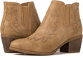 GLOBALWIN Women's Cowgirl Boots Western Short Ankle Pull On Jewelry