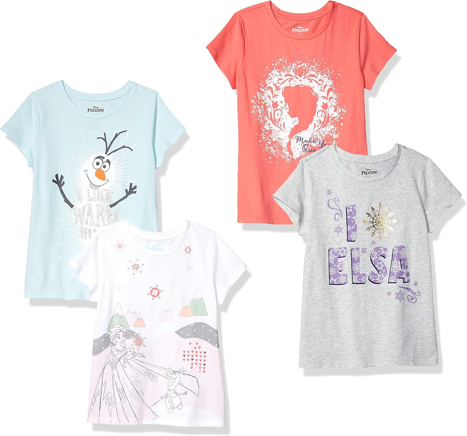 Disney Marvel Star Wars Frozen Princess Girls Short-Sleeve T-Shirts