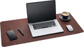 Gallaway Leather Mat Office Desk Pad 36in x 17in Dark Brown - Refined