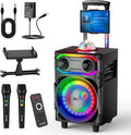 Wireless Karaoke Machine for Adults with Microphones and LED Lights