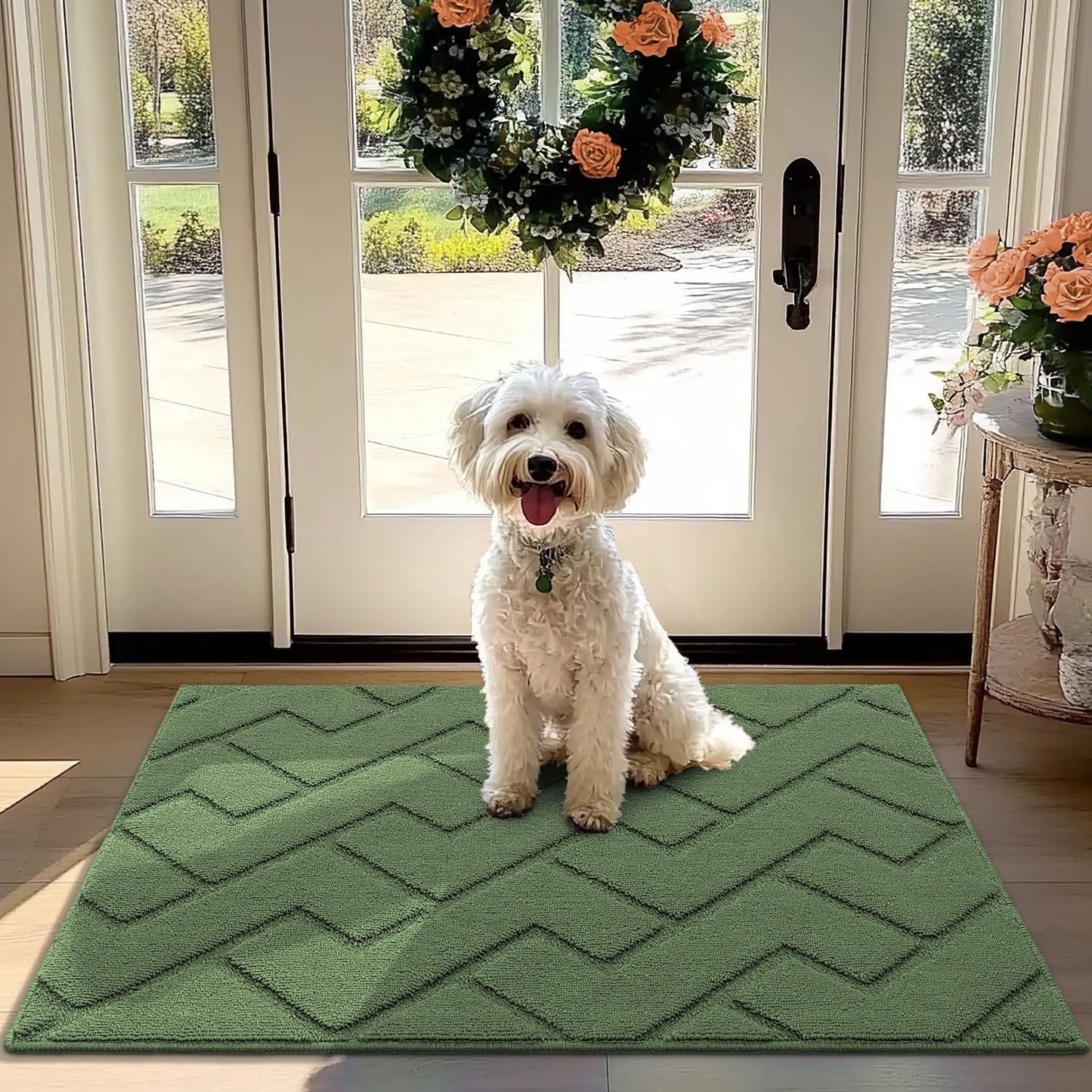 Absorbent Muddy Dirt Resist Welcome Door Mat for Entryway