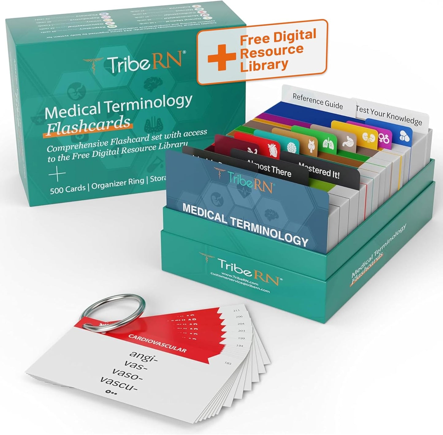 500 Double-Sided Professional Terminology Flashcards for Nursing