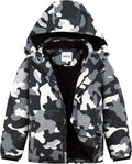 Boys Waterproof Ski Jacket Fleece Lined Hooded Winter Coat - Warm