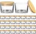 30 Pack 4oz Clear Candle Jars with Bamboo Lids - Bulk Candle Making