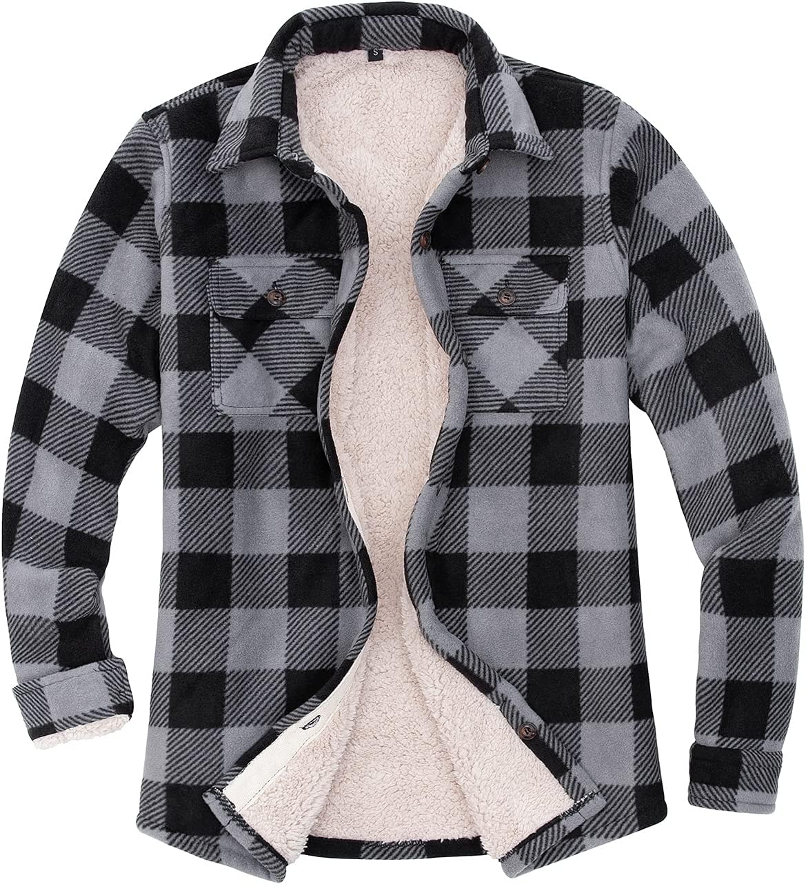 ThCreasa Womens Sherpa Fleece Lined Flannel Shirt Jacket Warm