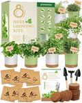 8 Herb Garden Kit - Indoor Windowsill Planter with Self-Watering Pots