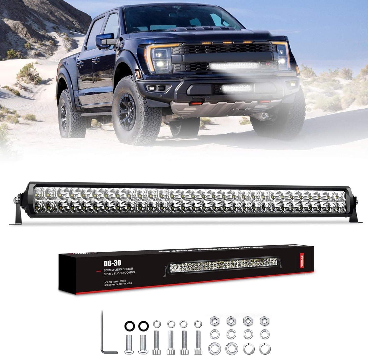 4WDKING 30 inch LED Light Bar - High Bright Off Road Lighting
