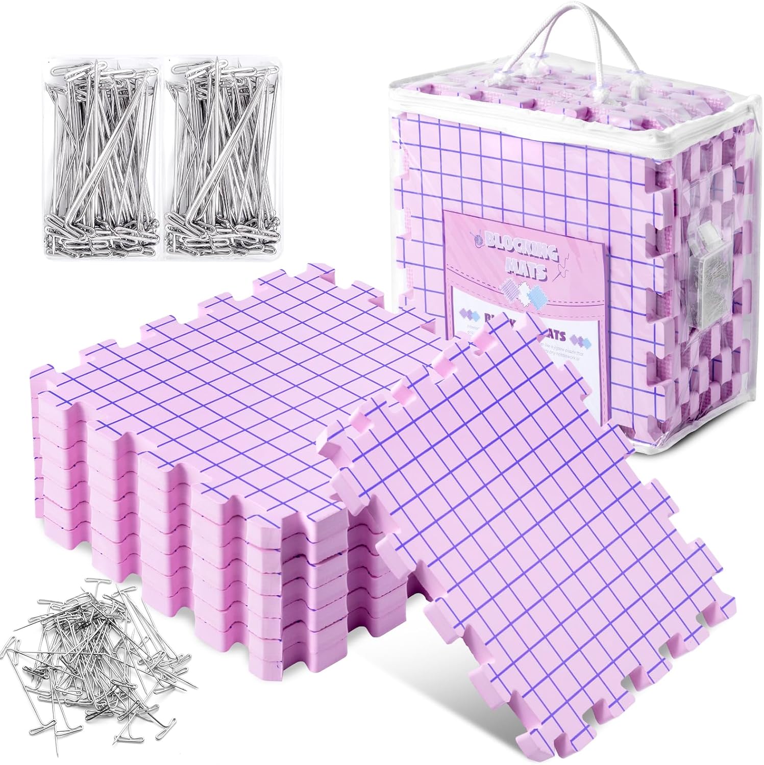 Opstin Knitting Blocking Mats and Pins for Crochet Projects