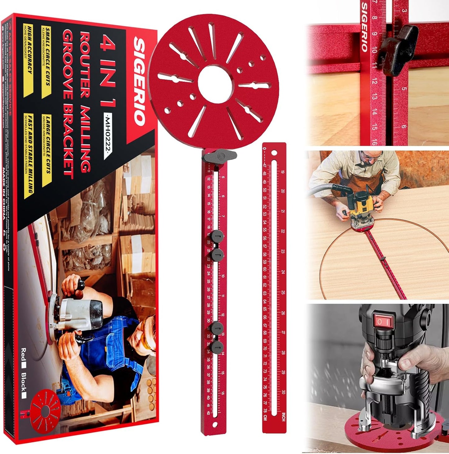 4 in 1 Router Milling Groove Bracket for Large Circle Cutting
