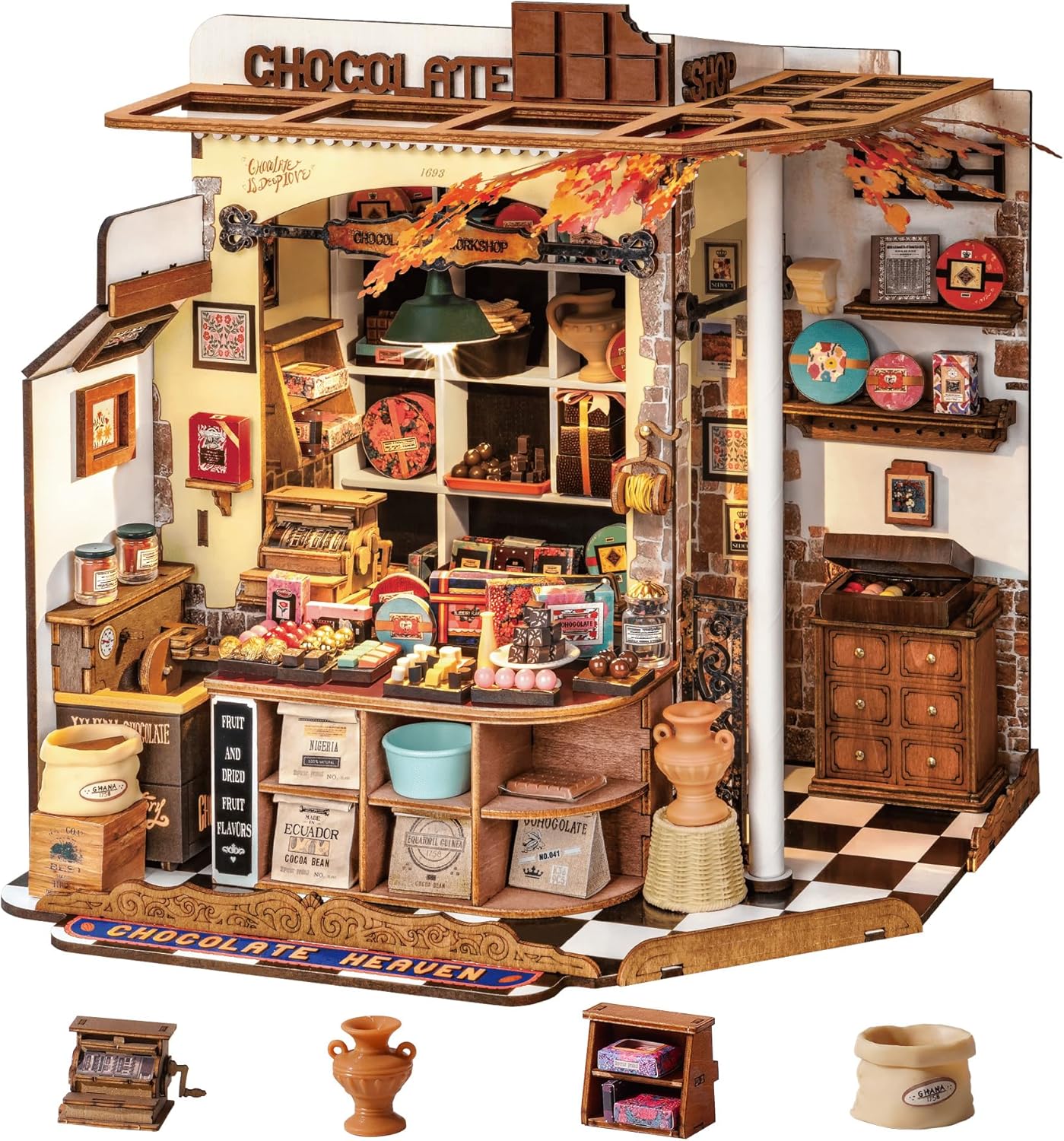 Rolife DIY Miniature House Kit - Henry's Chocolate Shop Diorama