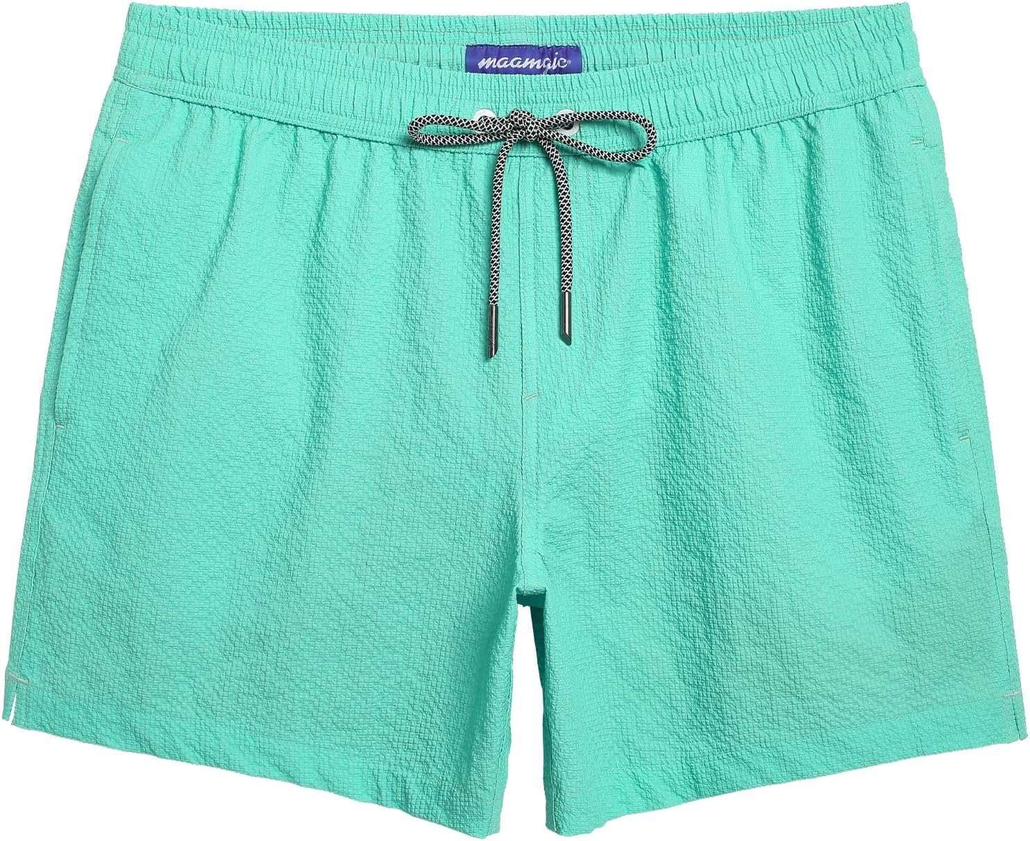 maamgic Men's Swim Trunks Quick Dry Seersucker Beach Shorts
