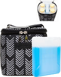 Cold Gold Breastmilk Cooler Bag Black and White - 8 Hour Insulation
