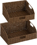 StorageWorks Pantry Baskets for Organizing - Handwoven Paper Rope Set