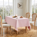 Pink Linen Textured Table Cloth 60 x 104 in - Farmhouse Style