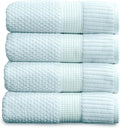 100% Cotton Bath Towels 4 Pack - Super Soft, Quick-Dry Seafoam