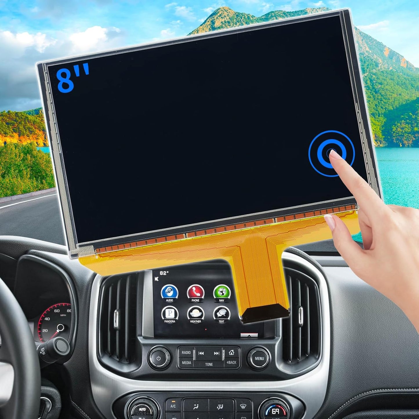 LCD Touch Screen Replacement for 2014-2018 Chevy Silverado