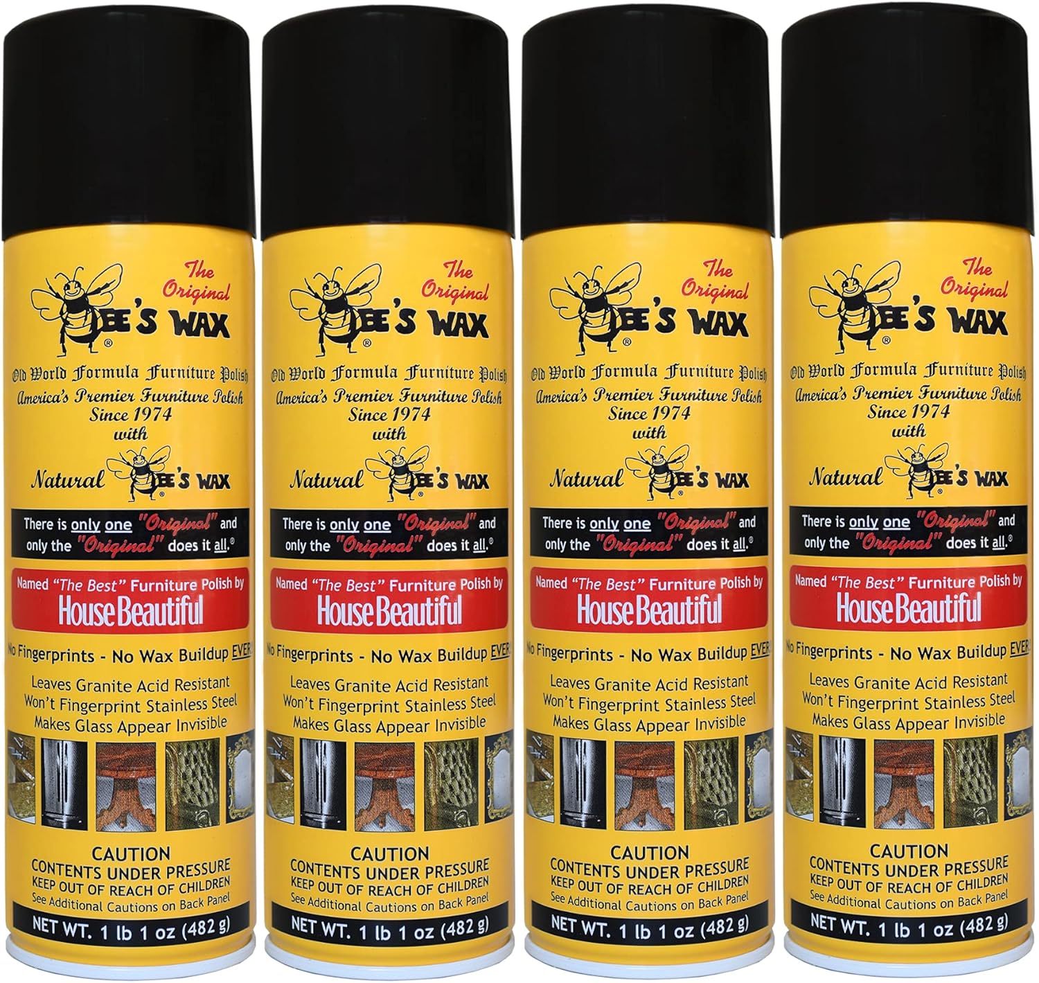 The Original BEE'S WAX Furniture Polish - 4 Pack for All Surfaces