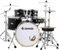 Donner Drum Set Adult 5-Piece 22in Full Size Kit - Built-In Practice