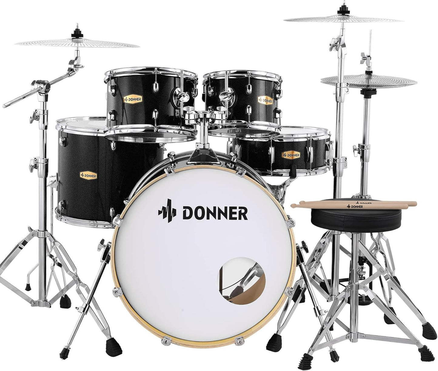Donner DDS-520 5-Piece 22 Inch Full Size Acoustic Drum Set
