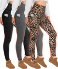 Fleece Lined Leggings for Women with Pockets - Tummy Control