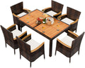 Shintenchi 7 Piece Patio Dining Set - Modern Wicker Outdoor Dining