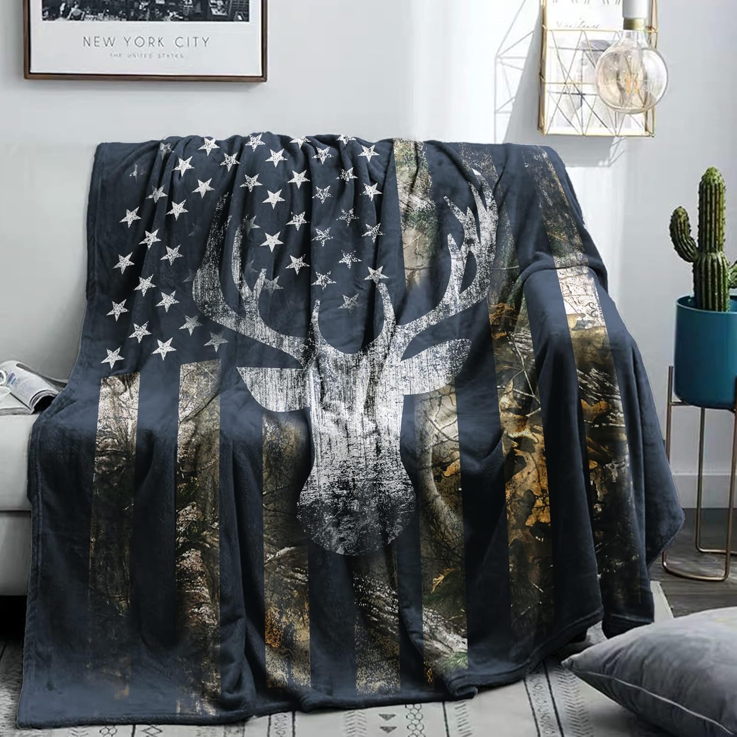 Super Soft Camo Deer Hunting Blanket - Cozy Gift for Men! 60x80 DongDongQiang