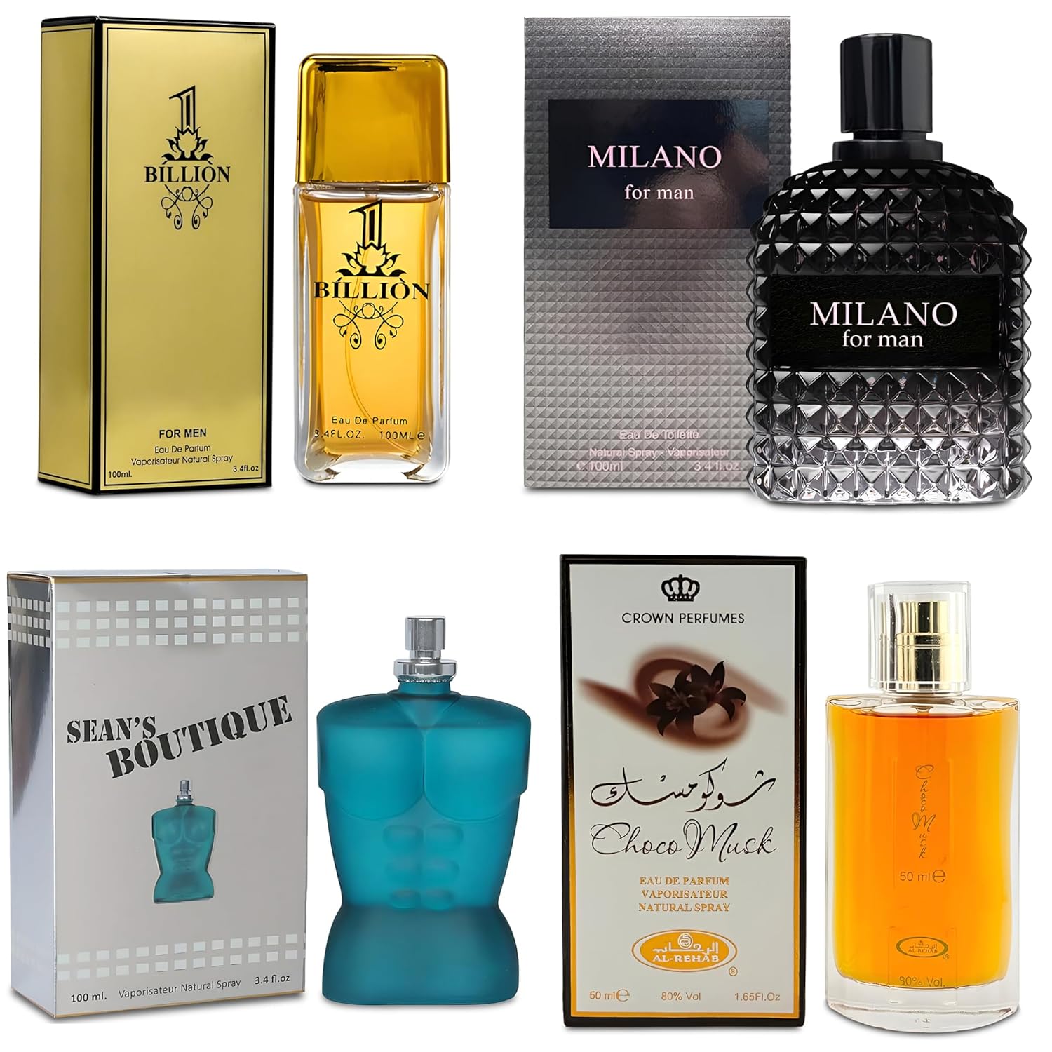 Men Cologne 4-Piece Combo Set with Long Lasting Fragrance