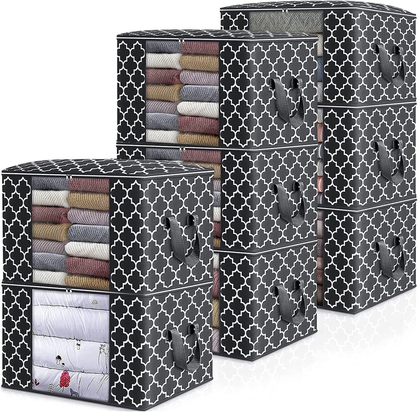 WISELIFE Storage Bags 100L 8-Pack for Blanket and Clothes