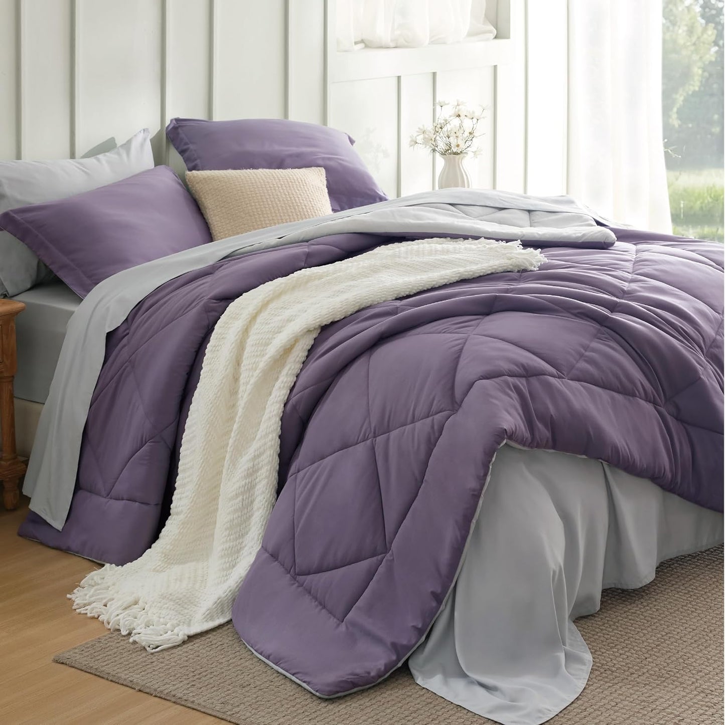 Bedsure Twin Comforter Set - 5 Piece Reversible Bedding Set