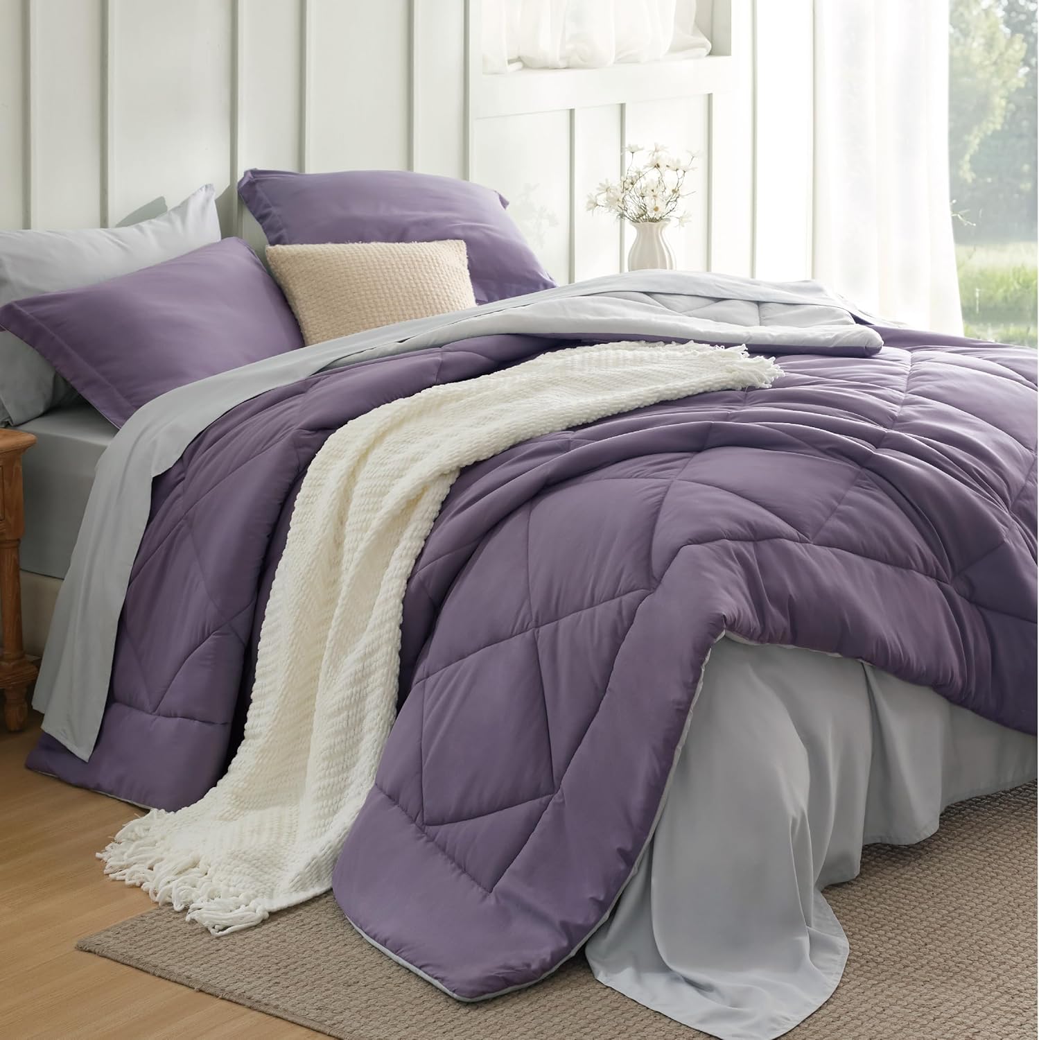 Bedsure Twin Comforter Set - 5 Piece Reversible Bedding Set