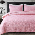 Twin Size Pink Whale Flotilla Quilt Set - Soft Reversible Coverlet