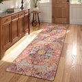 Bohemian Hot Pink Kitchen Runner Rug - Soft Washable Runner