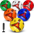 Soccer Ball 6 Pack Size 5/4/3 with Pump - Training and Practice Set