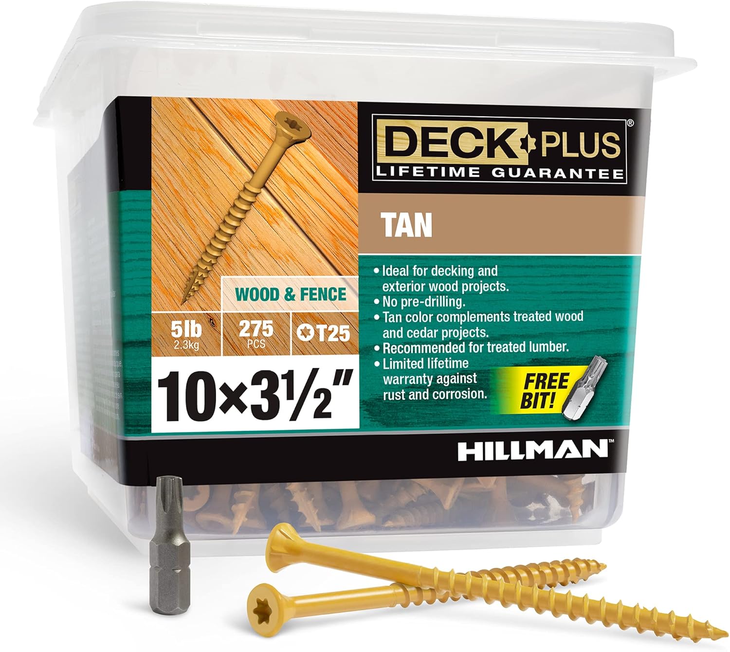 Deck Plus 3-1/2 Inch Epoxy Coated Exterior Wood Screws