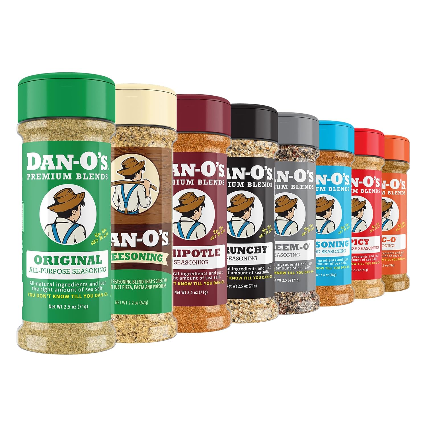 Dan-O's 8 Bottle Seasoning Set for Bold Flavor Adventures