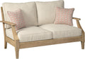 Coastal Outdoor Loveseat with Nuvella Fabric - Cushioned 55.5in