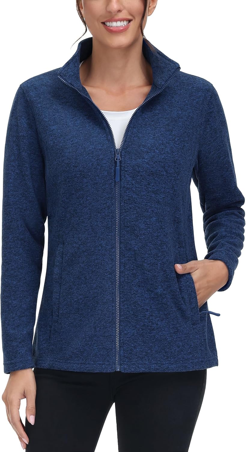 TACVASEN Women's Full Zip Fleece Jacket for Winter Comfort