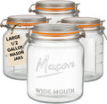 kitchentoolz Large Glass Mason Jars Half Gallon Food Storage