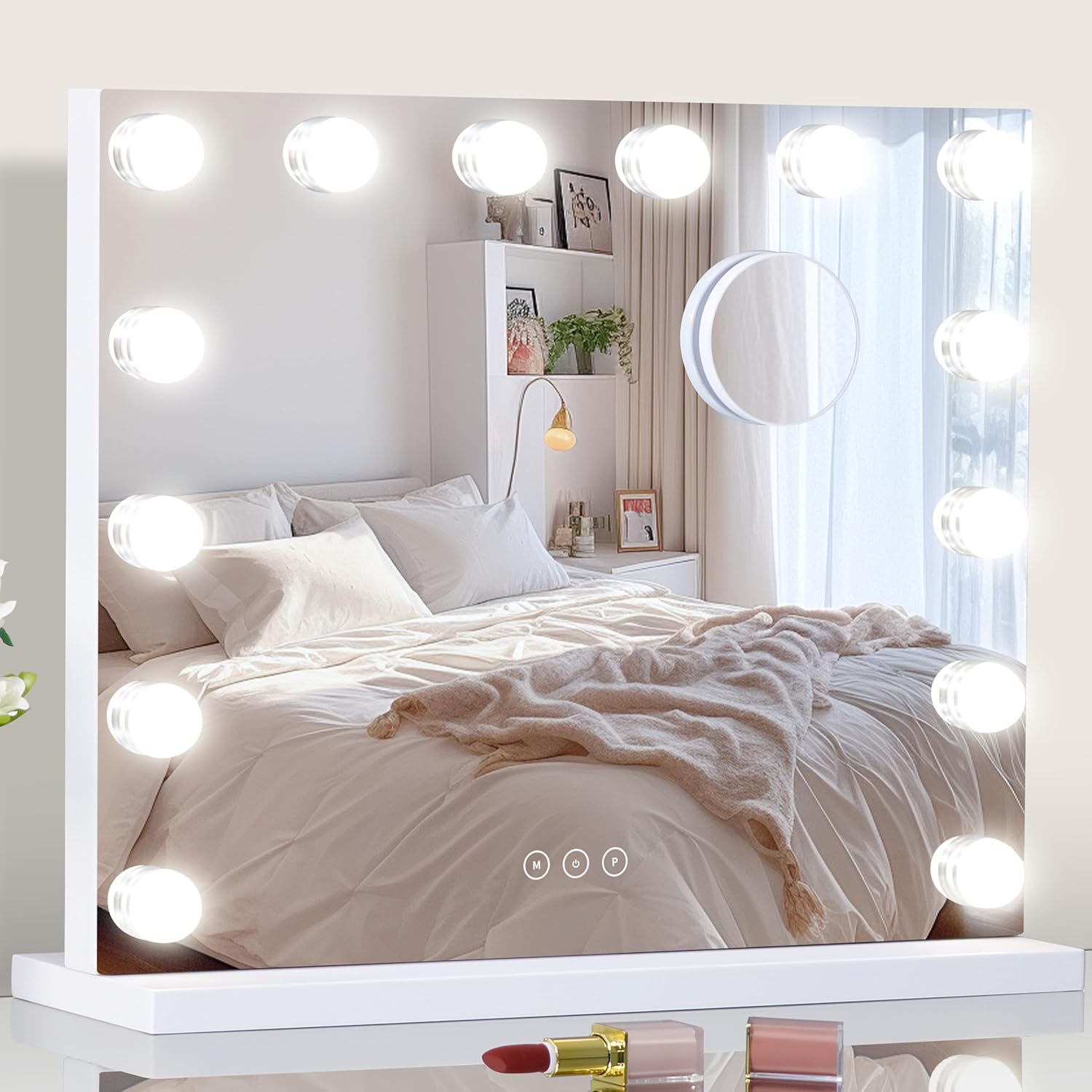 Lighted Makeup Mirror with Dimmable LED Bulbs for Flawless Looks