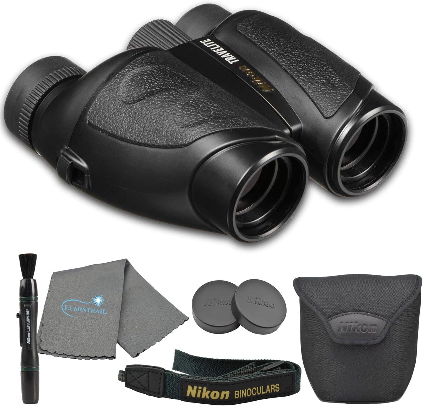 Nikon Travelite 10x25 Binoculars Bundle for Bird Watching