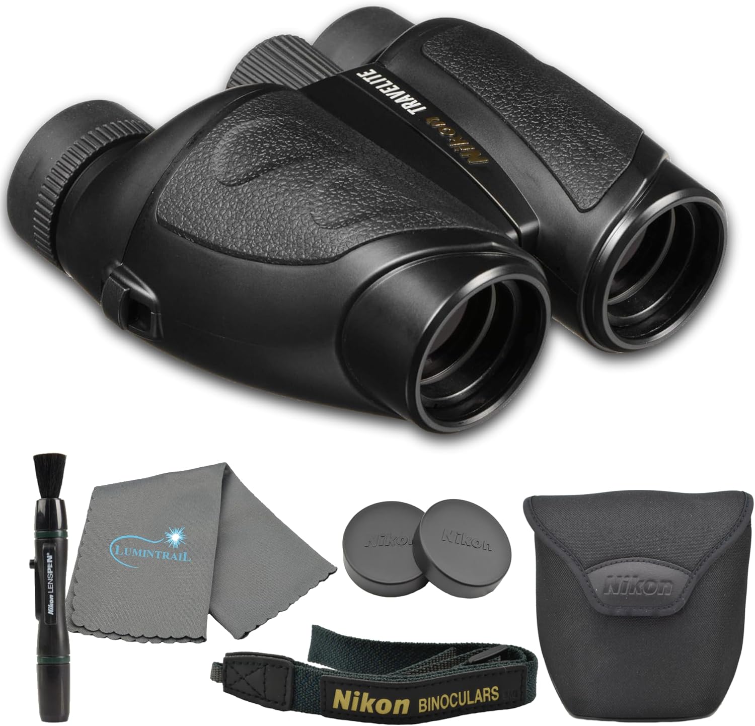 Nikon Travelite 10x25 Binoculars Bundle for Bird Watching