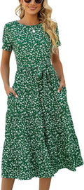 Lyrur Women's Tiered Midi Dress - Ruffle Babydoll Sundress